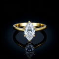 New Design S925 Silver 18k Gold Plated 1CT 2CT VVS D Color Marquise Cut Moissanite Women Ring Engagement Wedding Band