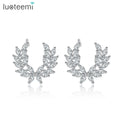 LUOTEEMI Angle Wing Cute Stud Earrings for Women a AA Cubic Zirconia Women Fashion Jewelry Korean Style Factory Brand Wholesale
