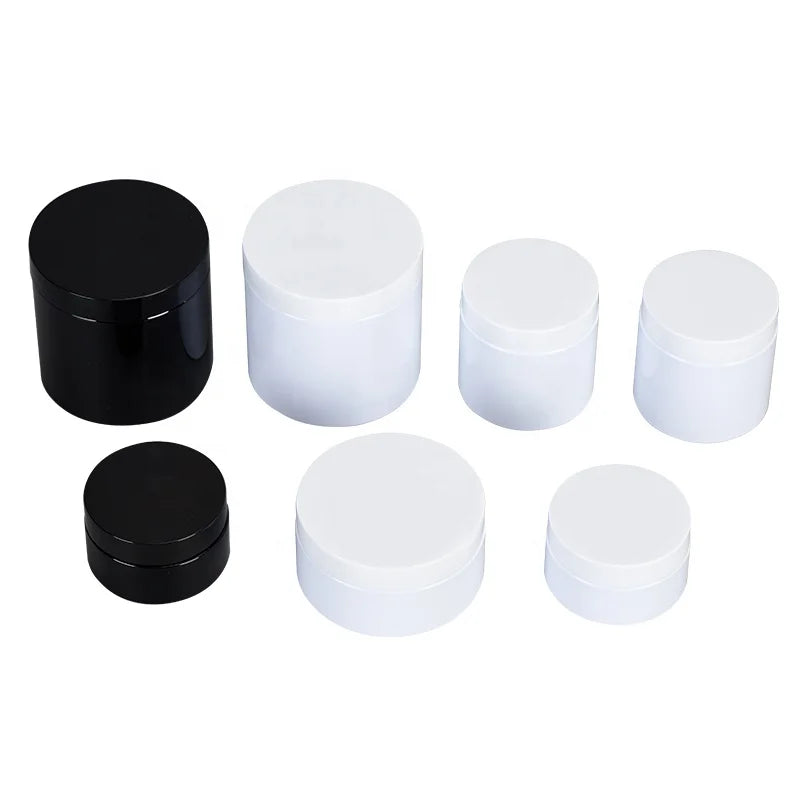 Food Grade 100ml 120ml 200ml 250ml 300ml Empty Transparent PET Plastic Cosmetic Jar Black White for Eye Cream Packaging