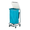 MSMT Chrome Steel Metal Hamper Stand Square Tilt-Lid Waste Cleaning Transport Trolley Pedal Lid for Hotel Effective Cleaning