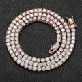 Fashion Men Women Jewellery 5mm S925 Sterling Silver Rose Gold Plated VVS Moissanite Hip Hop Nickel-Free Classic Tennis Necklace