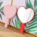 Wholesale Custom Logo Small Heart-Shaped Hand-Hold  Makeup Mirror Magnification ABS Finish Digital Features