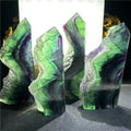 Hot Sale Polished Crystal Tower Rainbow Fluorite Raw Tower for Healing Home Fengshui Decoration