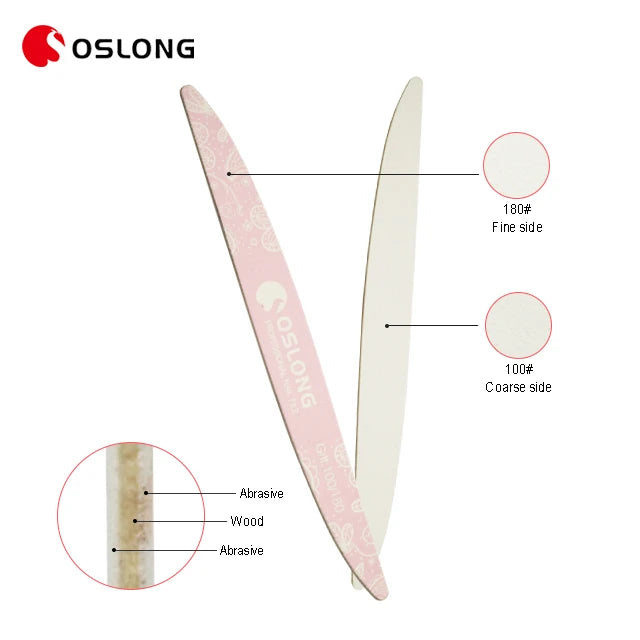 Sandpaper Nail File for Gel Nails 100/180 Custom Print Double-sided Knife De Limas Nail Tools