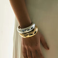 ORNAPEADIA BOHEMIA New Bohemian Style Geometric Open Cuff Bracelet Women Hot Selling Modern Minimalist Glossy Design Fashion