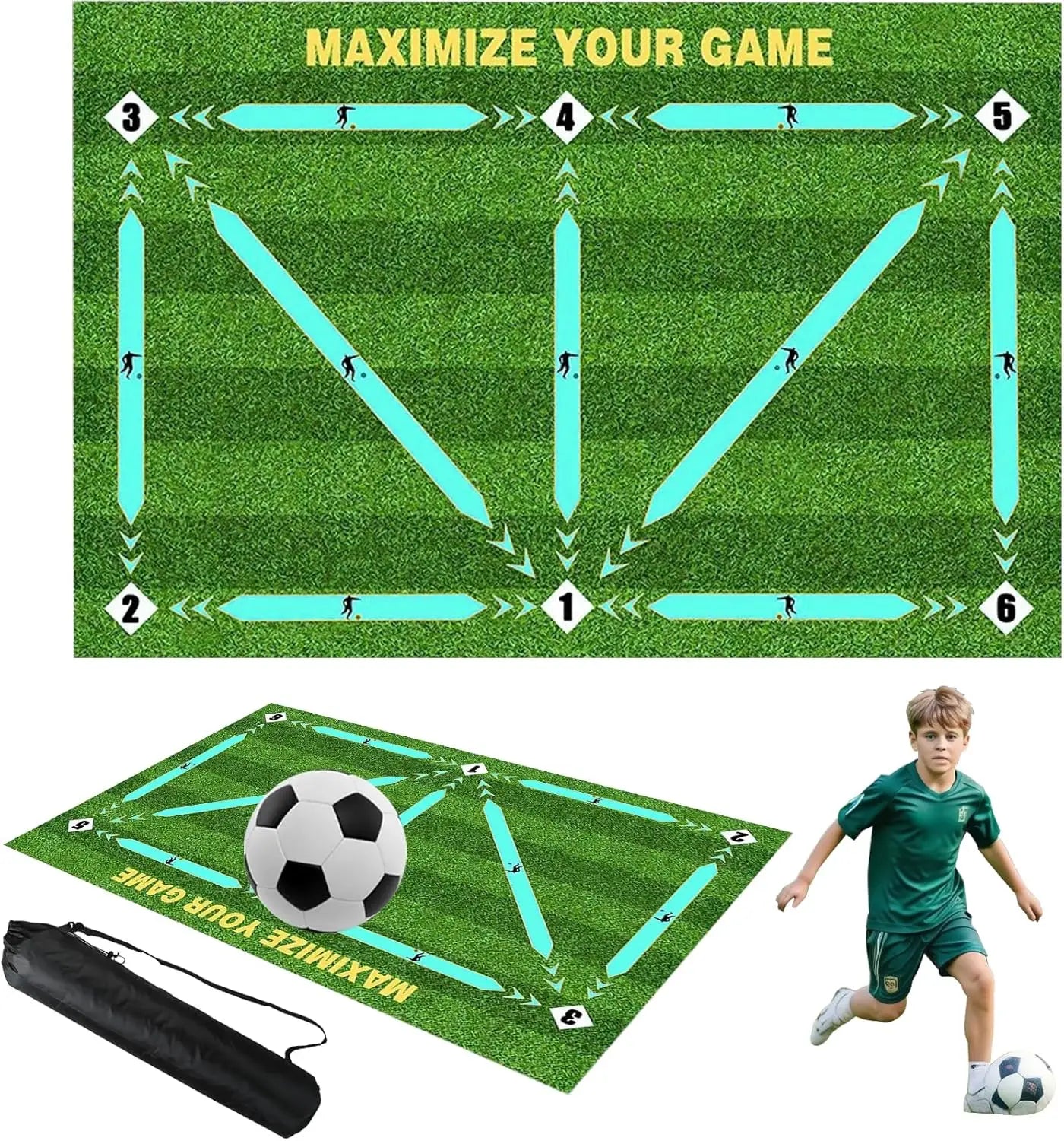 FDFIT Comprehensive Football Training Bundle Top Notch Mat Portable Bag Reliable Net Comfortable Socks Efficient Training Tool