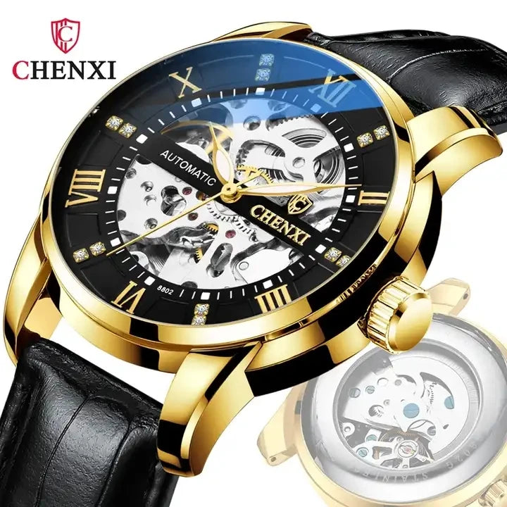 CHENXI 8802 Men Watch Fashion Automatic Mechanical Watches Tourbillon Waterproof Luxury Clock Business Wristwatch Montre Homme