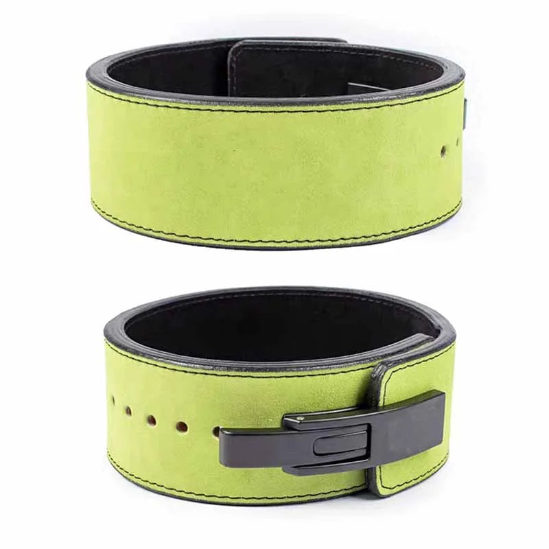 Custom Logo Fitness Workout Gym Exercise Lever Powerlifting Cowhide Leather Weight Lifting Lever Belt