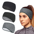 Winter Sports Headbands 3 Pack Thermal Stretchy Ear Warmers Moisture Wicking Running Head Bands Men and Women Athletic Ear Mu
