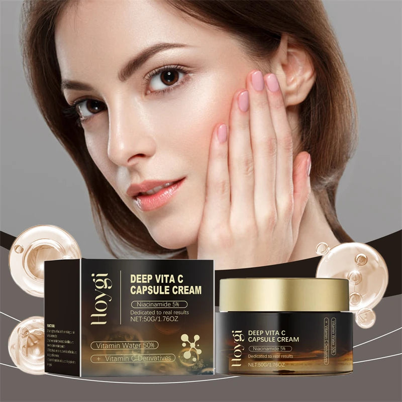 HOYGI 50g Brightening Nourishing Dark Spots Lightening Fine Lines Wrinkles Removing Deep Vitamin c Capsules Cream