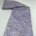 Lilac Jacquard Brocade Fabric Embroidery French Lace Silk Brocade Fabric