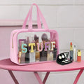Large Capacity Women's Cosmetic Handbags Waterproof Simple Letter Female Makeup Storage Bags Customized Logo Ladies Tote Purse