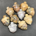 HZ Wholesale Natural Shape Gemstone Decorative Hand Carved Healing Crystal Crazy Agate Hazelnut Stone for Home Decoration Gift