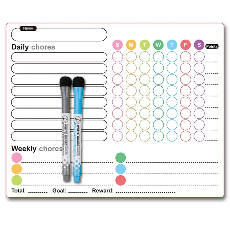 Magnetic Chores Responsibility Chart for Kids Dry Erase Reward Chart
