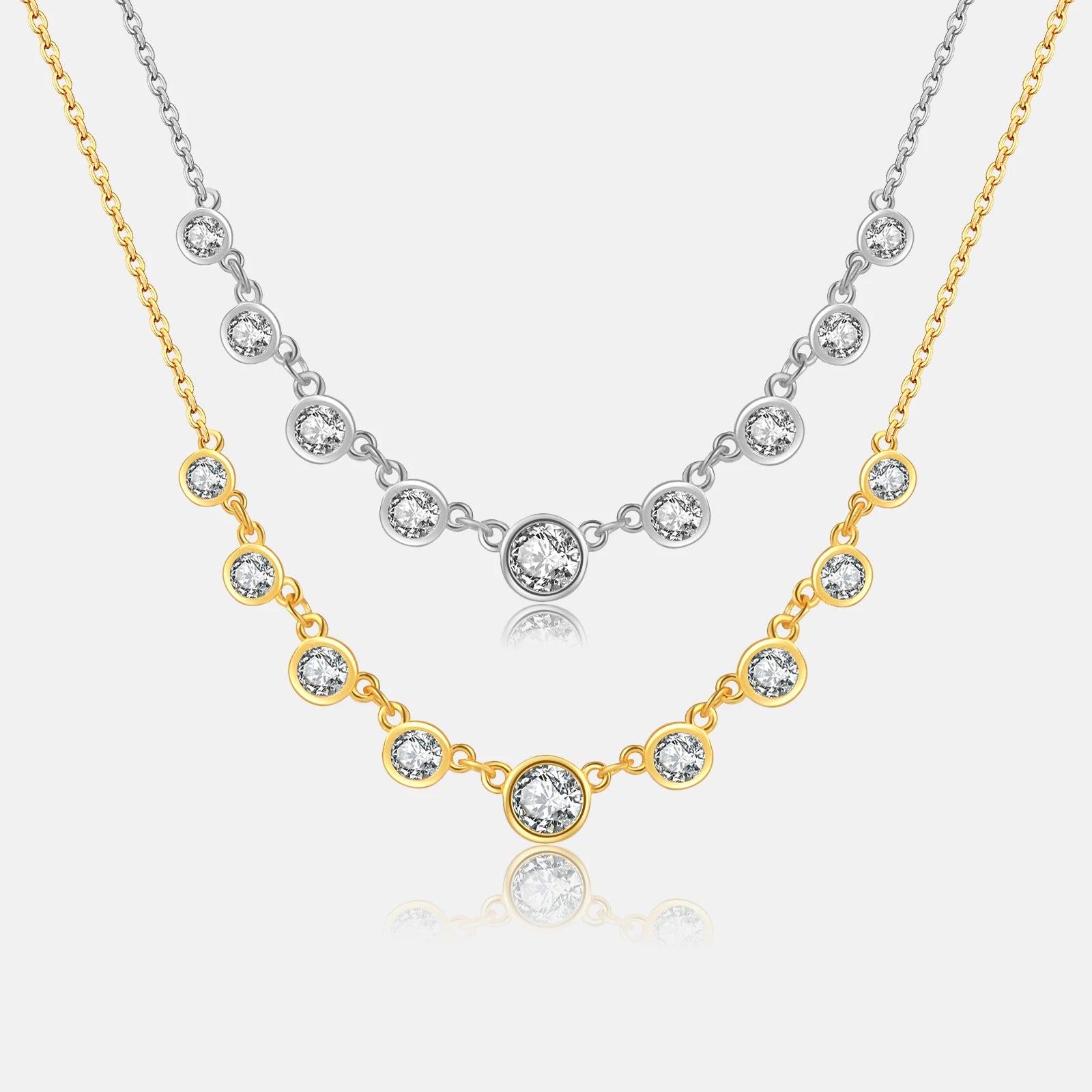 FUAMAY 925 Sterling Silver Cubic Zircon Gemstone Pendant Necklace Jewelry White Flower Necklace