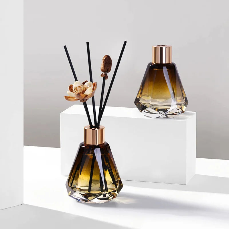 New  Pattern Clear Empty Aroma 50ml Reed Diffuser Bottle Glass 200ml Reed Diffuser Perfume Bottles with Cork