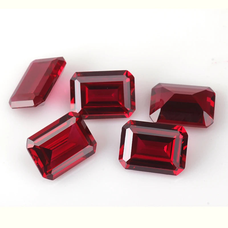 Starsgem Corundum Large 12x18MM Blood Ruby Stones Synthetic Emerald Cut 5#Ruby Prices Artificial Ruby