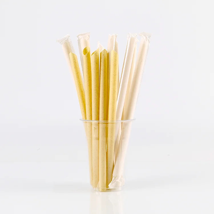 Biodegradable Disposable PLA Plastic Sugarcane Bagasse Straws Pajillas Con Forro