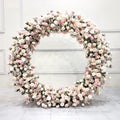Decorative Flower Supplies Round Arch Flower Stage Floral Frame Backdrop Wedding Round Arch Wedding Decoration pink Moongate
