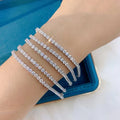 Roomy Simple Design Korean 925 Sterling Silver Tennis Bracelet Cubic Zirconia Bracelets Women