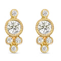 925 Real One Gold Jewelry Minimalist Silver Diamond Stud Earrings Women