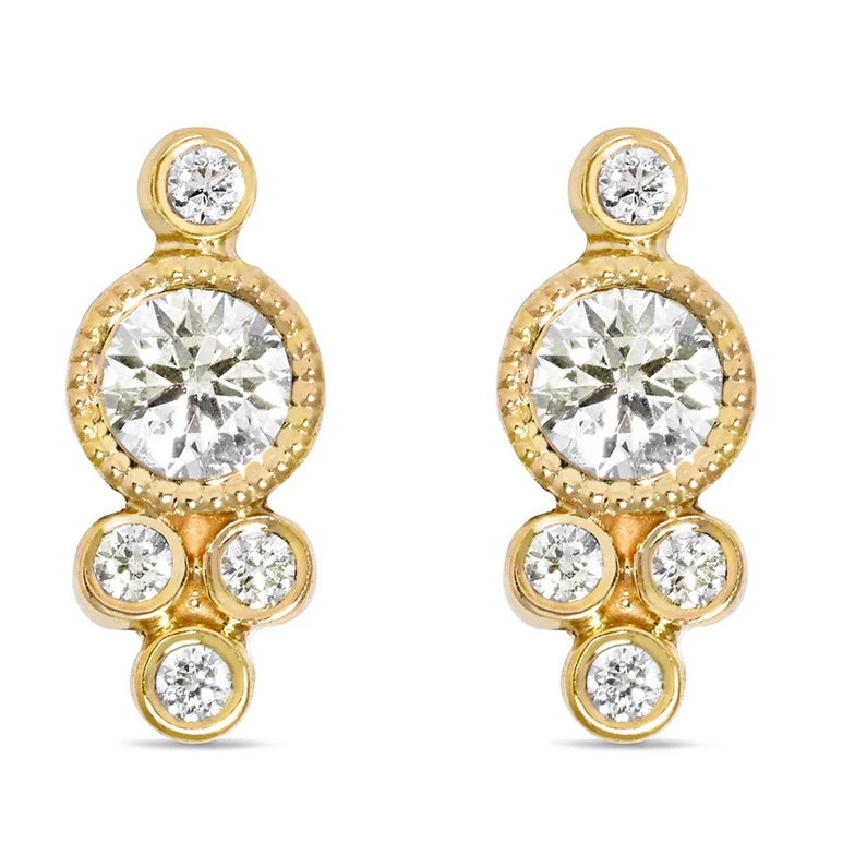 925 Real One Gold Jewelry Minimalist Silver Diamond Stud Earrings Women