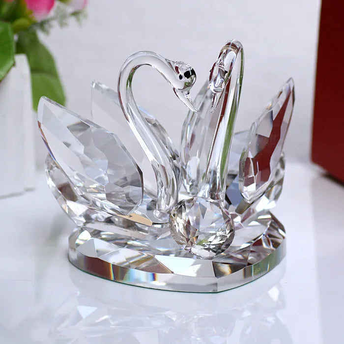 Diy Romantic Crystal Swan Couple Doll As a Wedding Souvenir Valentine's Day Gift Home Decoration Base Crystal Swan