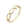 Hot Sale Simple Design 14k Au585 Real Gold Ring Irregular Shape Women Men Jewelry 9K 18K Pure Gold Ring Customized for Girl Gift