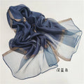 New Spring Solid Silk Scarf for Women Ladies Gradient Long Soft Bandana Wraps and Shawls Plus Sizes Beach Female Foulard