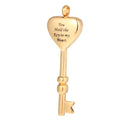 Stainless Steel 18K Gold Plated Christian Key Shaped Cremation Ashes Memorial Urn Necklace with Love Locket
