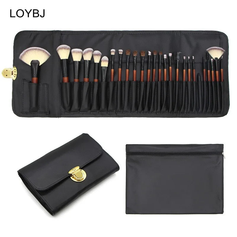 Luxury 26-Piece Professional Makeup Brush Set with Concealer Shaving Brush Soft Synthetic Hair Wood Handle Women's Beauty Tools