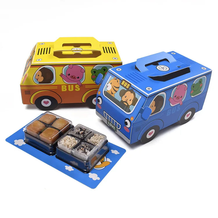 In Stock Wedding Gift Box Car Shaped Design Candy Bus Baby Shower Favor Paperboard Folders Food-Safe Matt Lamination UV Coating