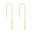 Stainless Steel Rose Gold Earrings Female Titanium Steel Geometric Rectangular Tassel Ear Line Earrings Ear Jewelry