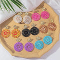 Vintage Hand-woven Colorful Beaded Flower Earrings Boho Resort Style Drop Seed Bead Earrings for Women