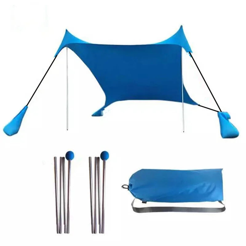 For WOQI Four-Person Portable and Ultralight Rain Fly Outdoor Equipment Tent Tarp made of Nylon Fabric on Beach
