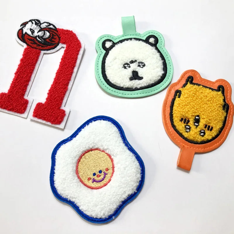 Custom Hoodies Embroidery Chenille Iron on Embroidered Sweatshirt Cartoon Chenille Patches