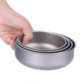 Camping Titanium Bowls Set Pan Plate Dish with Carry Bag Outdoor Camping Portable 4 Pcs Cookware Set for Camping& Hiking