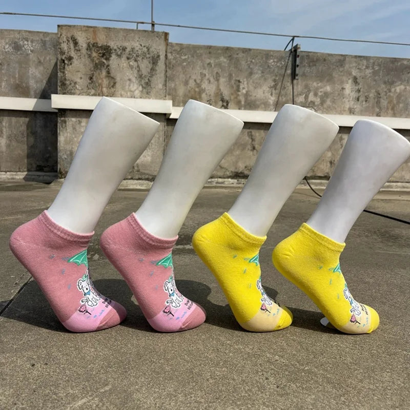 Summer Women Men Breathable Low Cut Ankle Socks Cotton Factory Sport Socks Cartoon