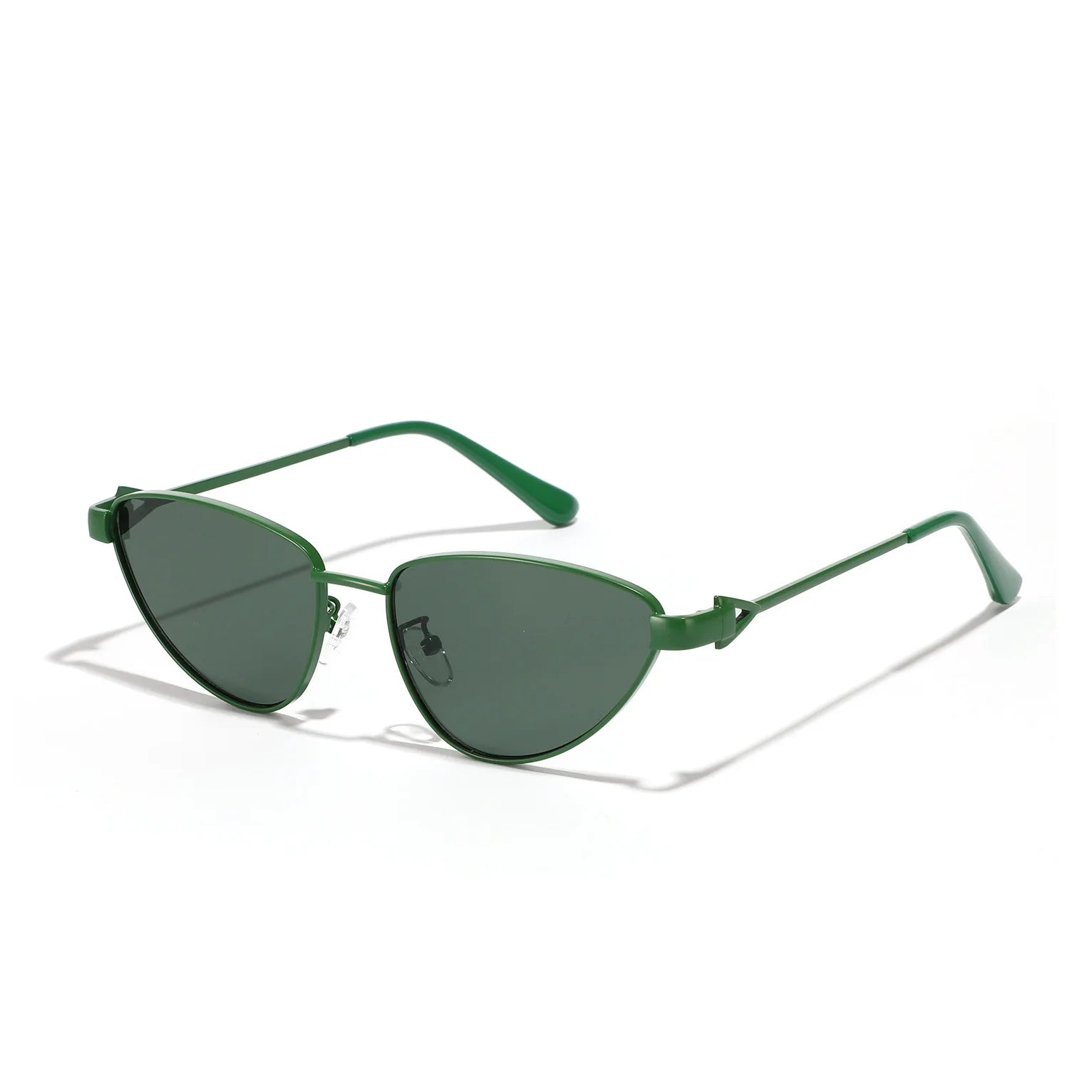 Sports Eyewear Uv Metal Small Frame Protection Stealth-Looks Like High Grade Stainless Steel Frame Cat Eye Triangle Sunglasses