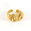 Customizable Rings 18K Gold Plated Geometric Lava Ring Fashion Men's Women's Stainless Steel Rings