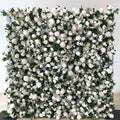 L07 Church Wedding Decor White Greenery 3D 5D Roll up Plant Leaf Panel Green Eucalyptus Artificial Flower