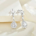 QX Custom OEM Own Designer Fine Jewelry Luxury Cubic Zirconia 925 Sterling Silver Long Drop Flower Earrings Women