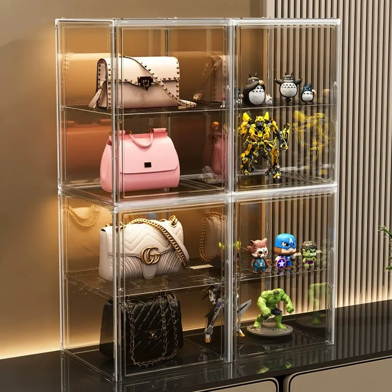 Factory Custom Display Case Collectibles Assemble Clear Acrylic Box Plastic Figurine Display Box with Magnetic Success