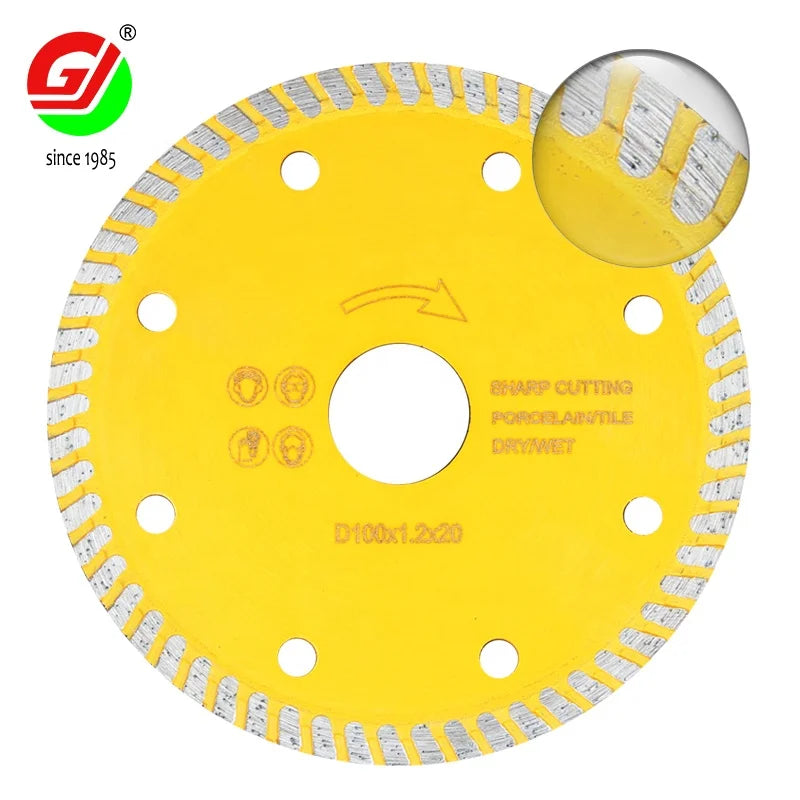 GJ Hot Sale100 Mm Turbo Saw Blade Professional Diamond Saw Blade for Cutting Ceramic Granite Marble