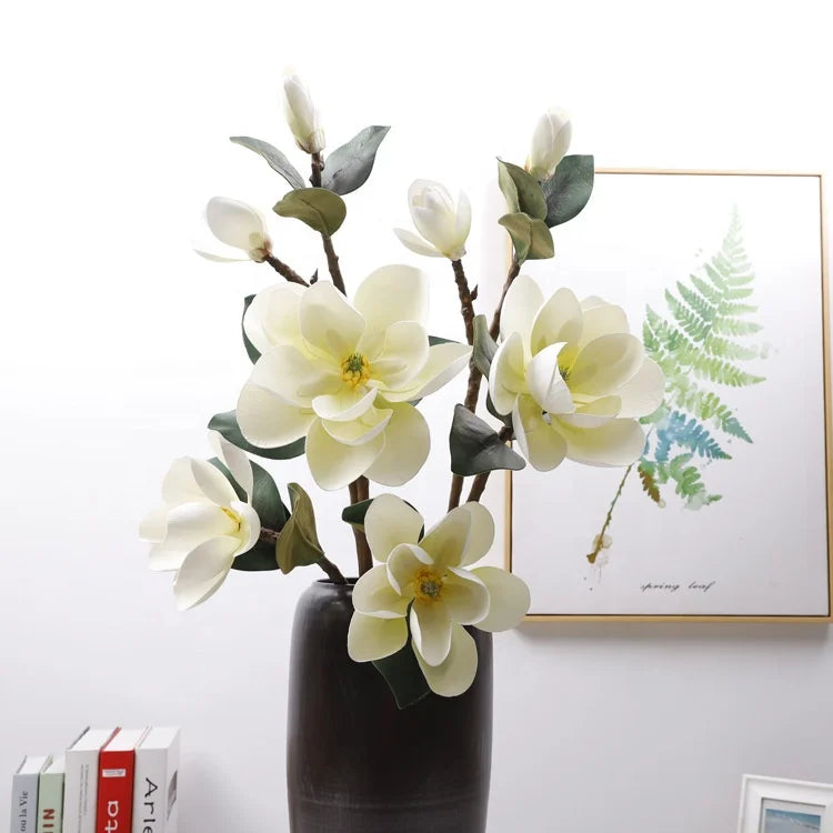 Hot Sale Wedding Real Touch PU Giant Flower Artificial Magnolia Flowers Artificial Magnolia