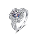 Luxury Square Moissanite Engagement Ring for Women 925 Sterling Silver Moissanite Wedding Ring