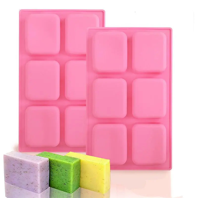 Hot Selling 6 Cavity 3D Silicone Soap Mold Non-Stick Handmade Cake Tool for Soap & Candle Decorating