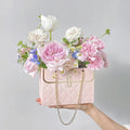 Hot Selling Luxury Floral Bouquet Tote Box Paper Gift Roses Pink Paper Box Packaging Flower Boxes for Bouquets