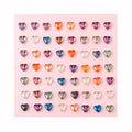8*8mm Gradient Color Heart Glass Crystal Perforated Beads Handmade DIY Woven Bracelet Necklace Pendants Accessories Loose Beads