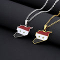 Enameled Syrian Arab Republic Map Chain Necklace Stainless Steel 18K Gold Plated Enamel Syria National Flag Map Pendant Necklace